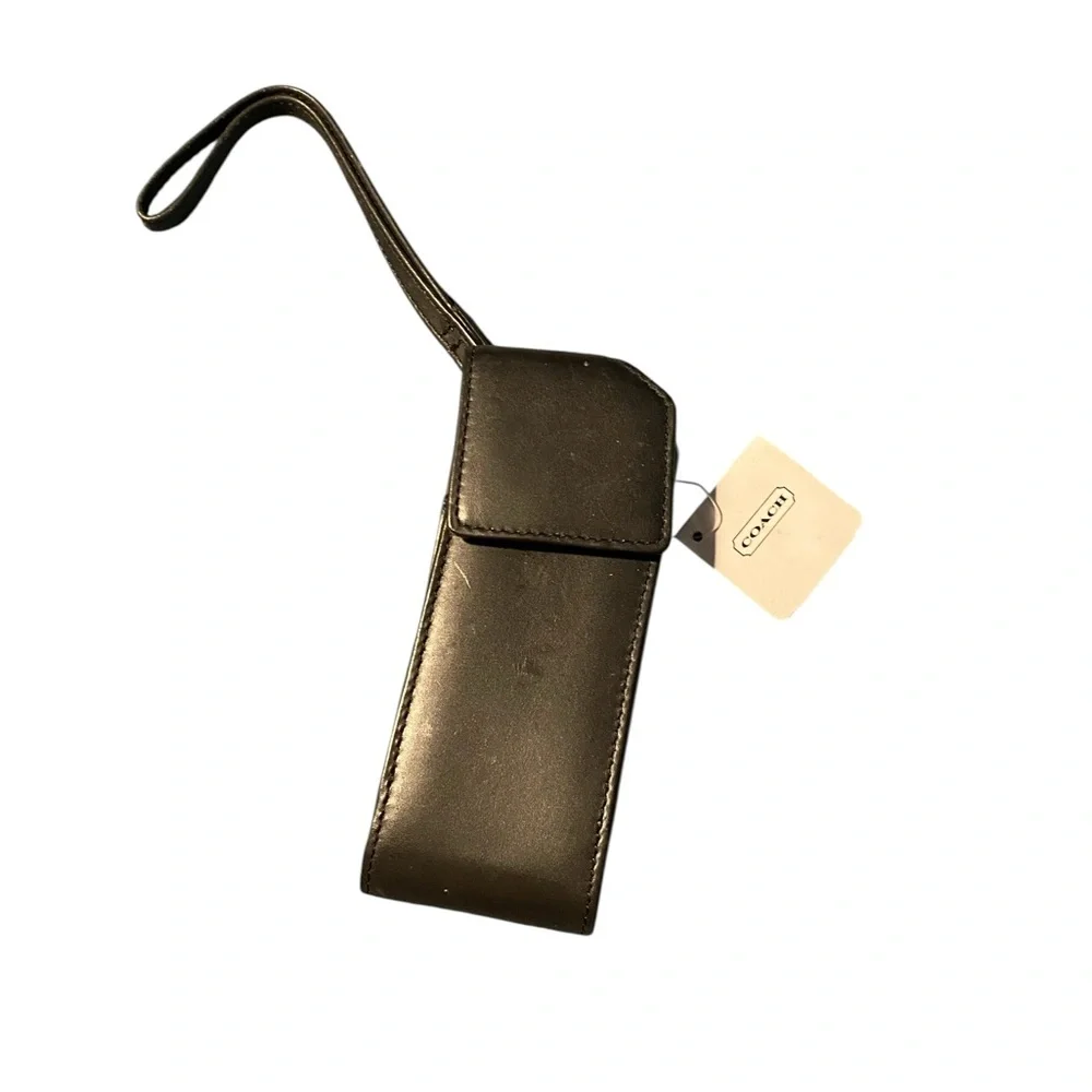 Coach Dark Brown Leather Phone Holster